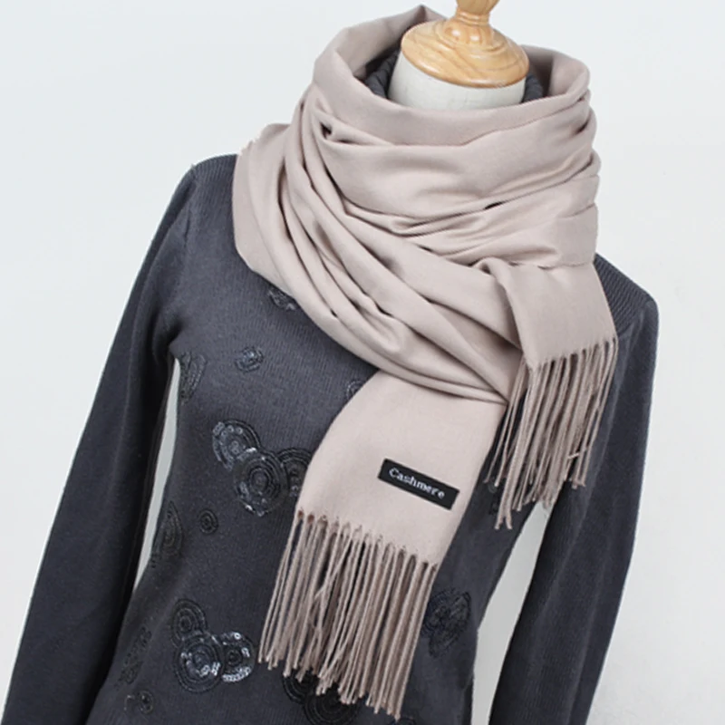 Top Trends: Women Solid Color Cashmere Scarves With Tassel Lady Winter Thick Warm Scarf High Quality Female Shawl Hot Sale YR001 Shoppable Styles - Image 4