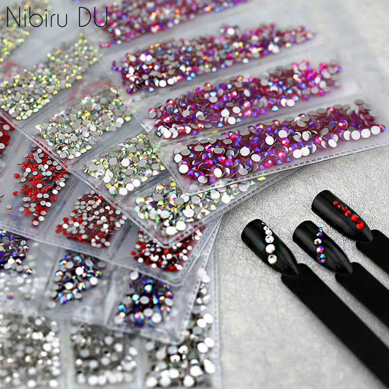 Top Trends: Multi-Size Glass Nail Rhinestones For Nails Art Decorations Crystals Strass Charms Partition Mixed Size Rhinestone Set Shoppable Styles