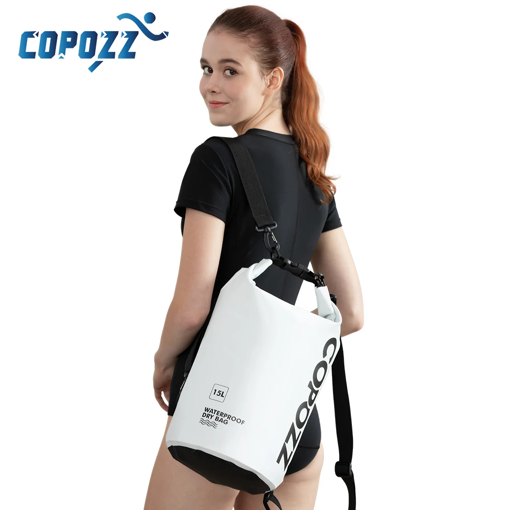 Top Trends: COPOZZ Swimming Bags Waterproof Bag Dry Bag PVC 15L Outdoor Sport Roll Top For Gym Travel Adjustable Personalized Storage Bags Shoppable Styles