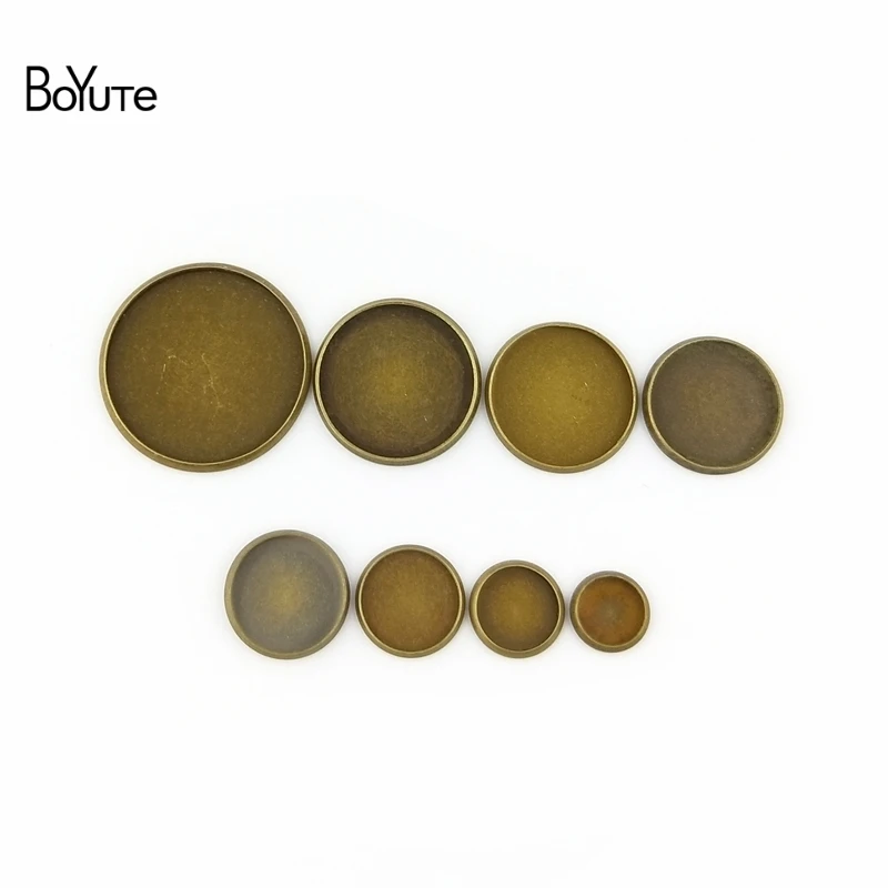 Top Trends: BoYuTe (100 Pieces / Lot) Round 8-10-12-14-16-18-20-25MM Cabochon Base Antique Bronze Diy Blank Tray Bezel Settings Shoppable Styles