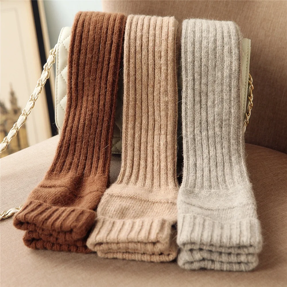 Top Trends: Autumn Winter Women Knitted Wool Gloves Elegant Sweet Lady Fingerless Mittens Thermal Half Finger Long Arm Warmers T221 Shoppable Styles