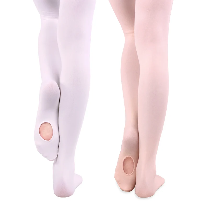 Top Trends: Professional Children Girls Kids Soft Microfiber Convertible Ballet Dance Tights Dance Practice 60D Tights With Hole Shoppable Styles