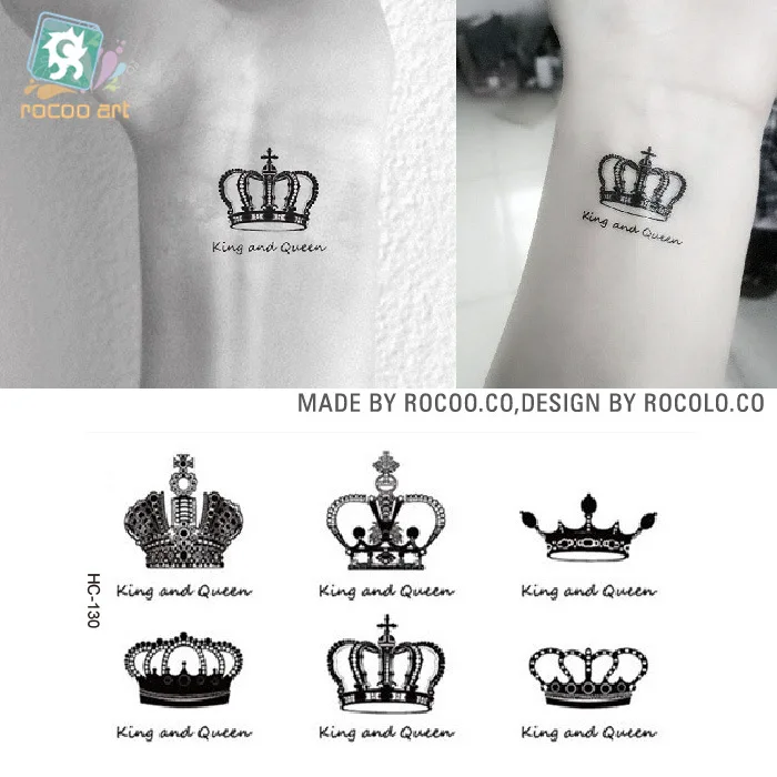 Top Trends: Body Art Waterproof Temporary Tattoos For Men And Women Fashion 3d Crown Design Small Tattoo Sticker Wholesale HC1130 Shoppable Styles