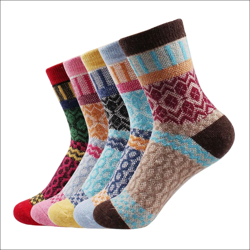 Top Trends: Hot Winter Thicken Wool Women Socks Warm Thermal Cashmere Rabbit Socks Female Candy Color Girl Casual 5 Pairs Shoppable Styles