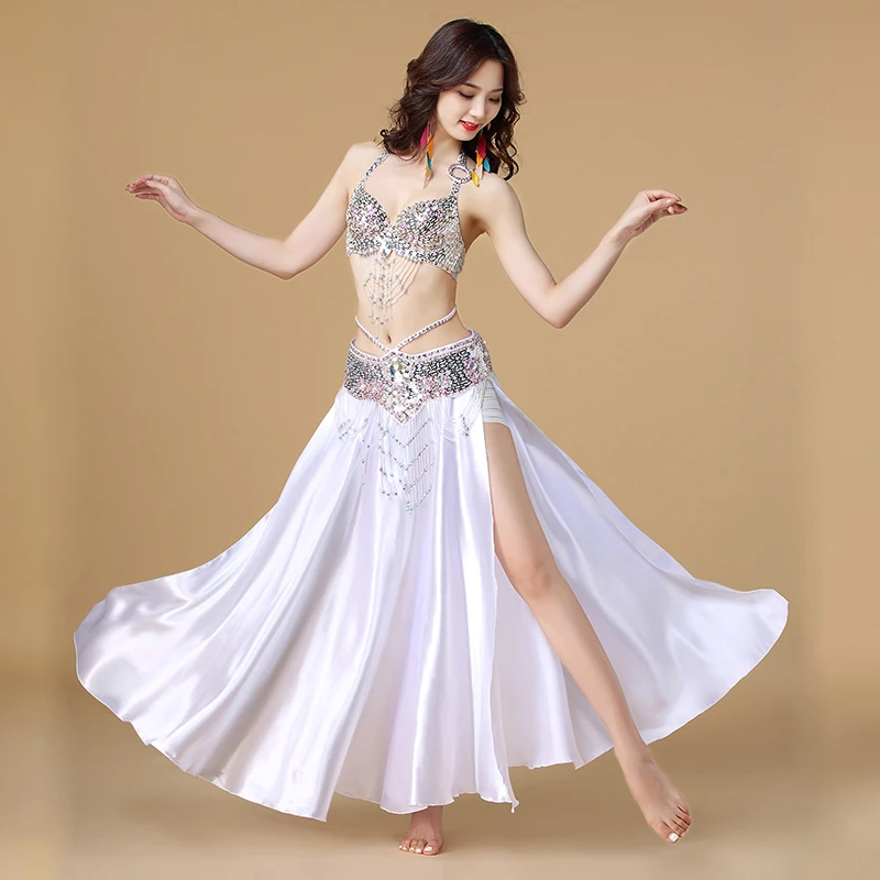 Top Trends: Belly Dance Costume Indian Dance 3pcs Bra&Belt&Skirt Sexy Dancing Women Dance Clothes Set Bellydance Wear 8 Color For Selection Shoppable Styles