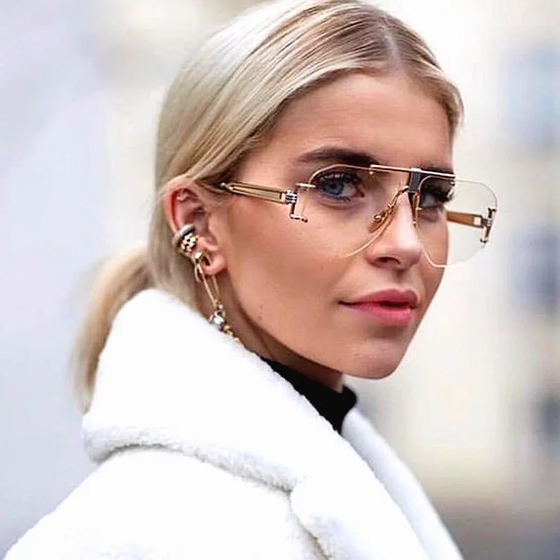 Top Trends: 2019 Luxury Designer Women Sunglasses Vintage Rimless Ladies Fashion Sun Glasses New 2019 Summer Shades Shoppable Styles