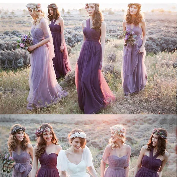 Top Trends: Robe De Soiree 2017 New Vestidos De Novia Multiway Dress Purple Lavender Bridesmaid Dresses Beautiful Vintage Vestido De Festa Shoppable Styles