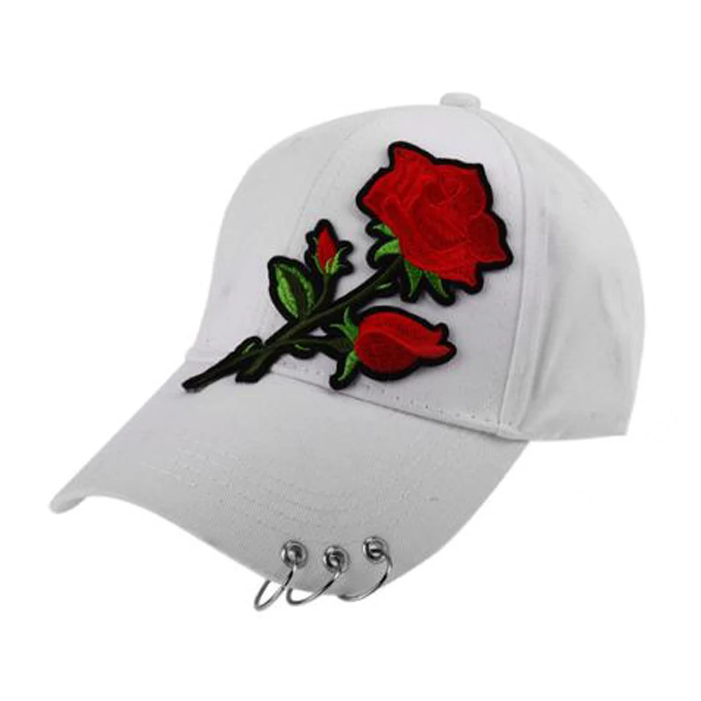 Top Trends: Women Men Hip Hop Kpop Snapback Baseball Cap Big Rose Flower With Rings Sport Dancing Travel Dad Hat Caps Streetwear Adjustable Shoppable Styles - Image 6