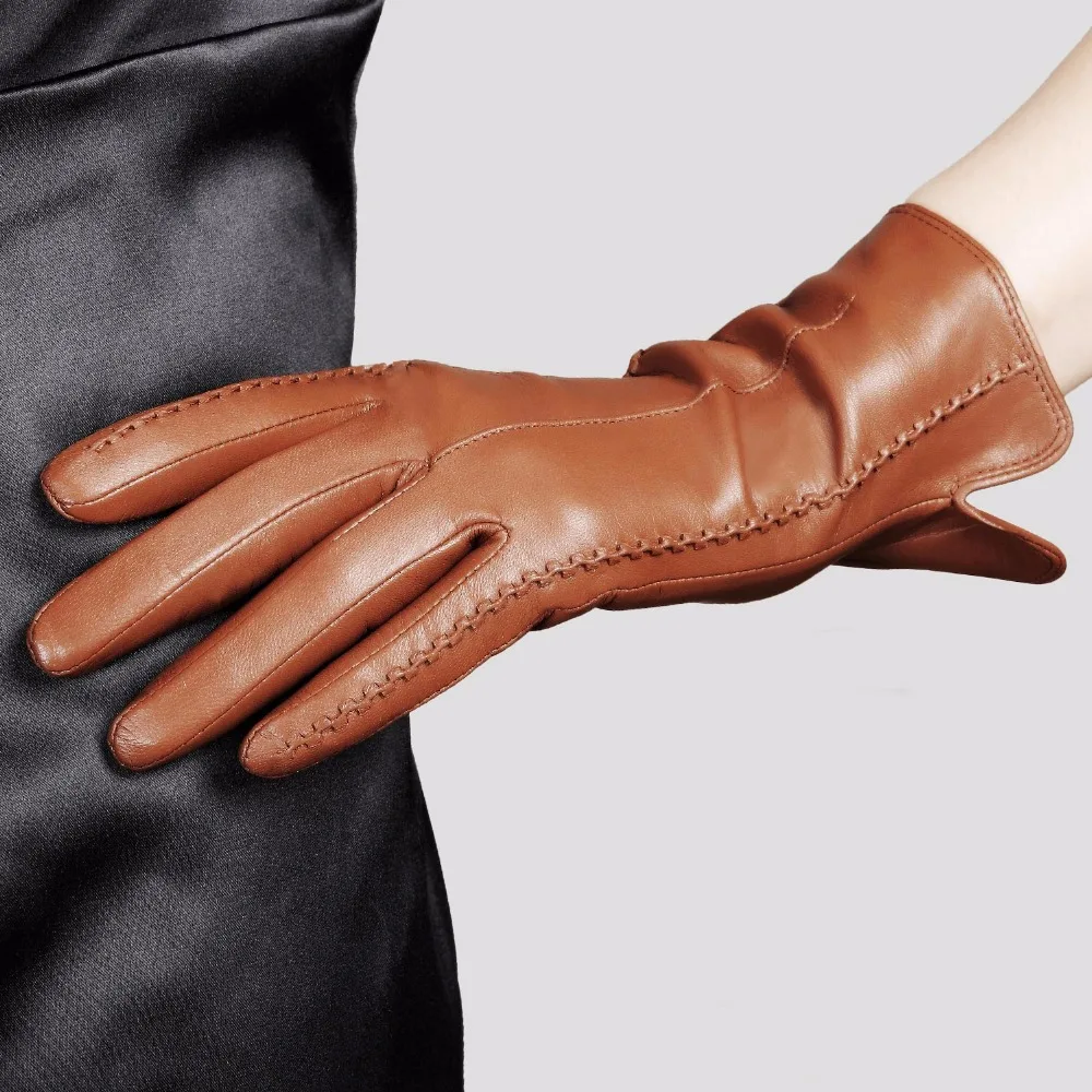 Top Trends: High Quality Elegant Women Genuine Leather Gloves Thin Silk Lining Goatskin Driving Gloves Hot Trend Female Glove L085NN Shoppable Styles