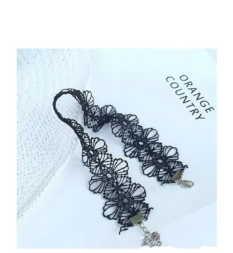 Black Lace Choker Necklace Boho Jewelry Set Black Lace Choker Necklace Boho Jewelry Set 4
