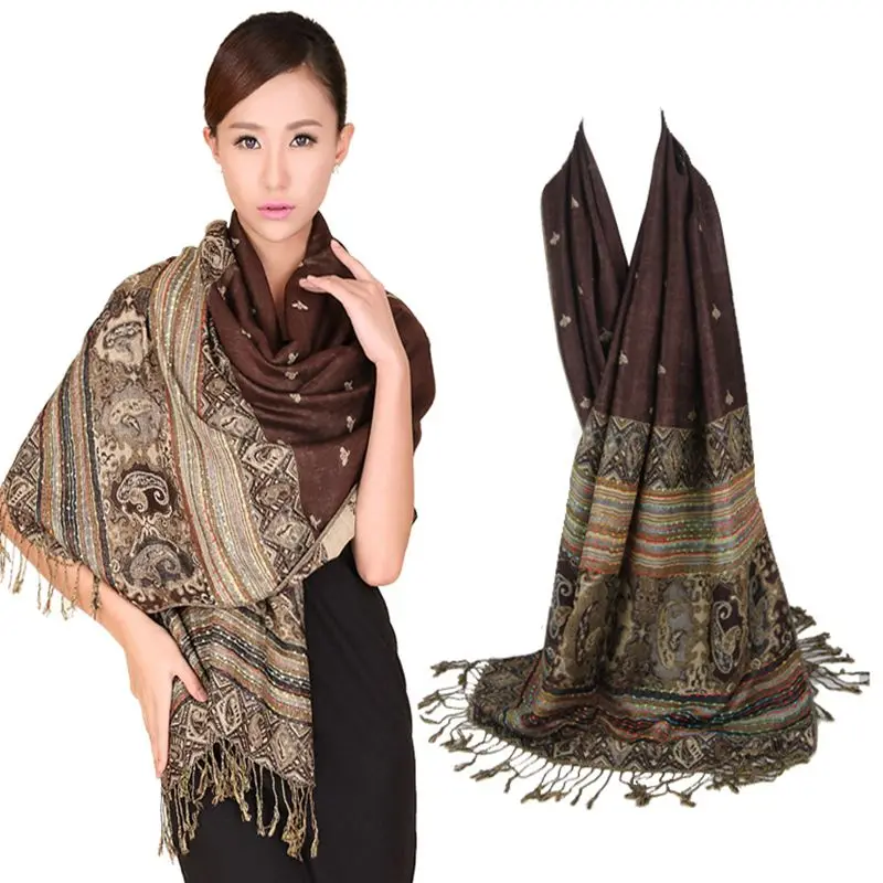 Top Trends: Fashion Scarf Women Double-Sides Fancy Paisley Wrap Scarf Pashmina Shawl Scarf Bee Wrap Shawl Shoppable Styles