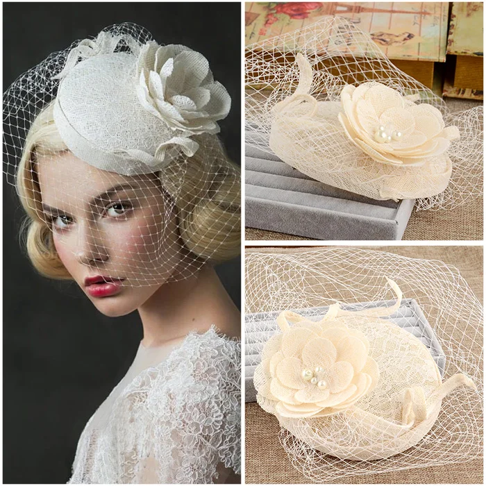 Top Trends: Vintage Wedding Bridal Hair Accessories Flower Tulle Birdcage Veil Headpiece 2016 Cheap Mini Wedding Bride Hat Shoppable Styles