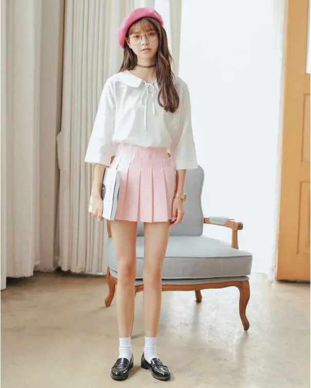 Elegant Half Pleated High Waist Mini Skirt