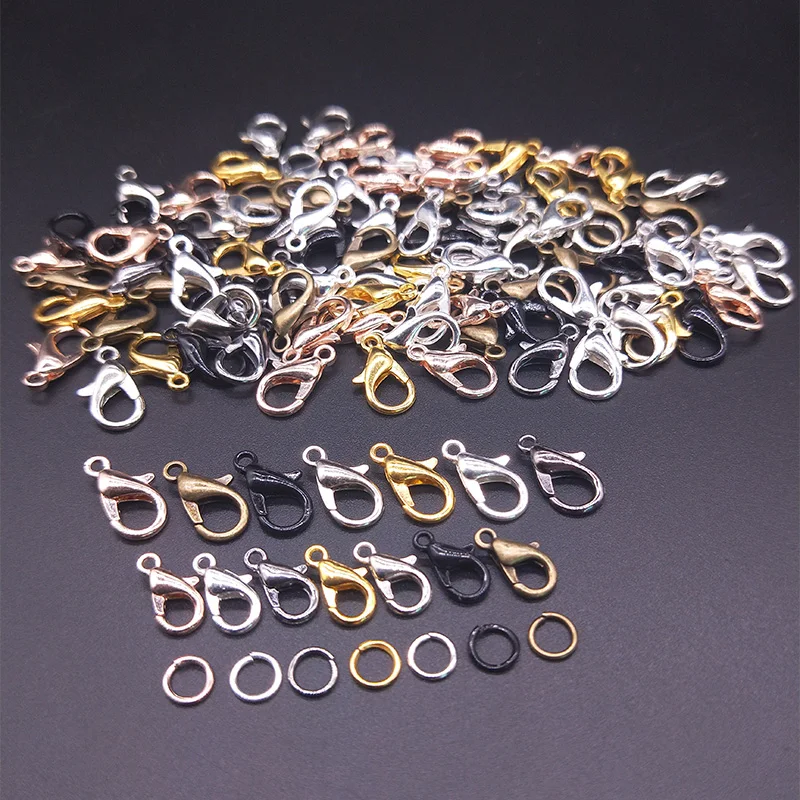 Top Trends: 30Pcs Lobster Clasp Hook And 100Pcs Open Circle Jump Rings Jewelry Findings DIY Making Necklace Bracelet Buckle Accessories Shoppable Styles