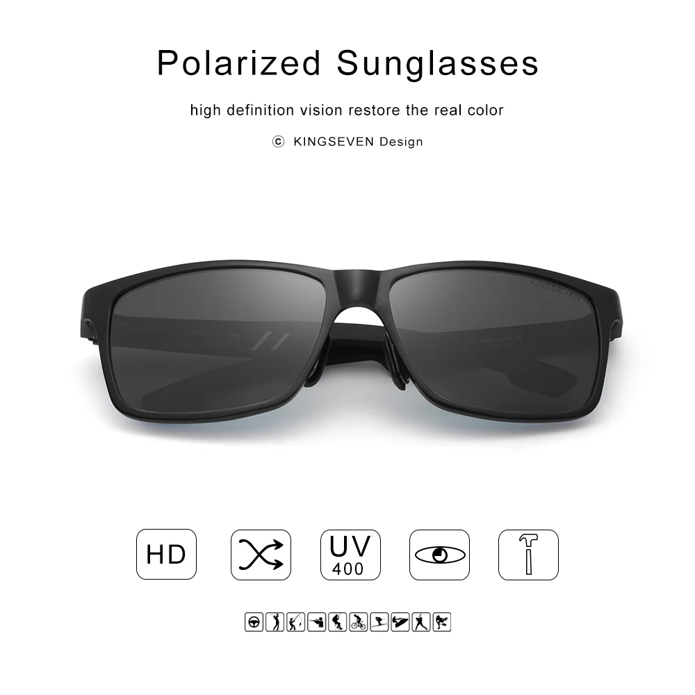 Top Trends: KINGSEVEN Men Polarized Sunglasses Aluminum Magnesium Sun Glasses Driving Glasses Rectangle Shades For Men Oculos Masculino Male Shoppable Styles - Image 4