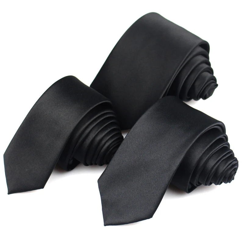 Top Trends: New Classic Black Ties For Men Silk Mens Neckties For Wedding Party Business Adult Neck Tie 3 Sizes Casual Solid Tie Shoppable Styles