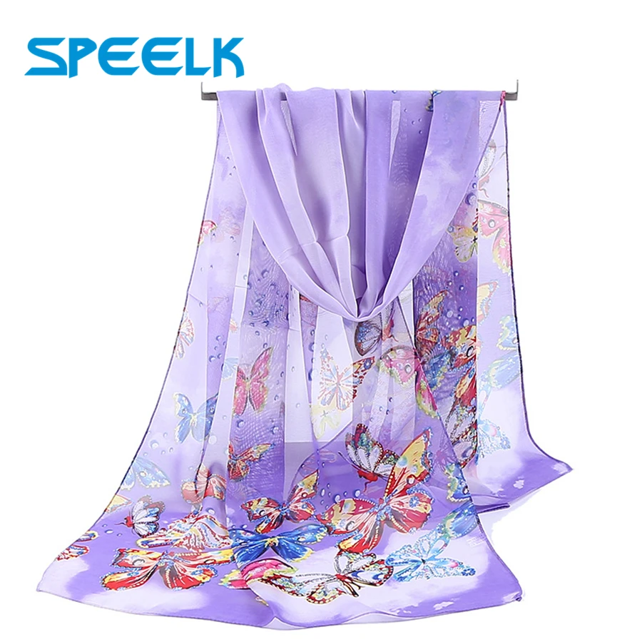 Top Trends: Animal Simulation Silk Scarf Women Chiffon Scarves Middle Long Shawl Female Spring Summer Literary Print Beach Wrap Wholesale Shoppable Styles