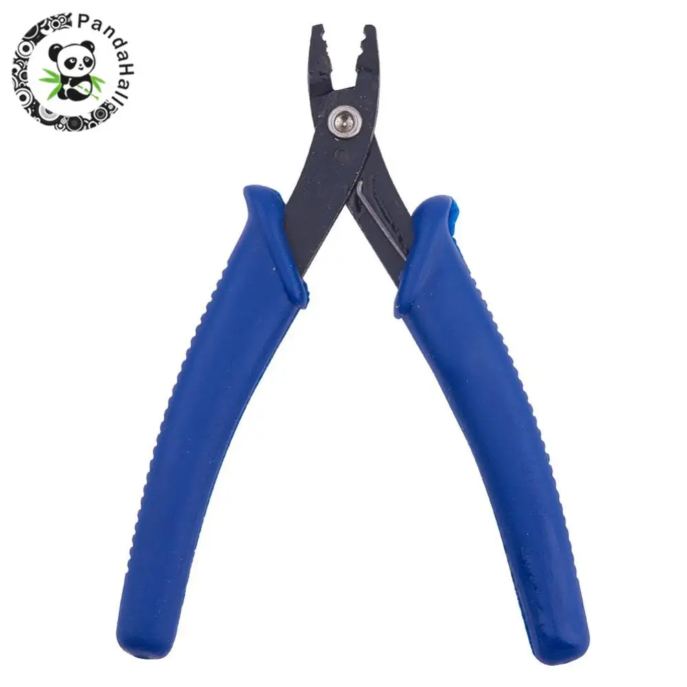 Top Trends: 45 # Steel Jewelry Tools Crimper Pliers For Crimp Beads, RoyalBlue, Gunmetal, 130x65x10.5mm Shoppable Styles