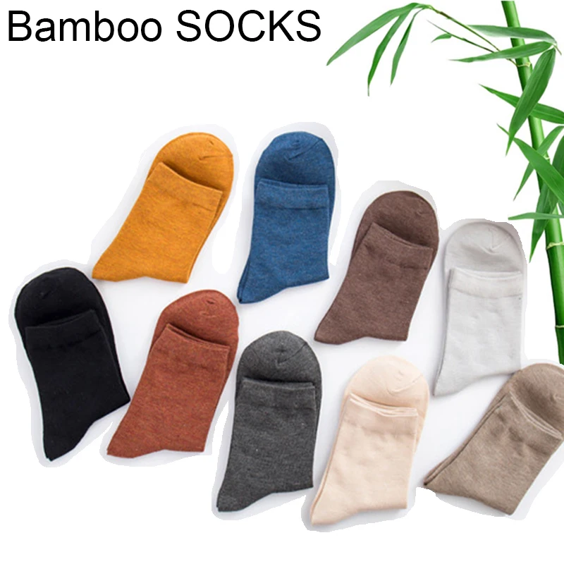 Top Trends: High Quality Men Clothes Bamboo Fiber Socks Cotton Colorful Fashion Business Men Socks Deodorant Dress Sox Meia 10 Pairs / Lot Shoppable Styles