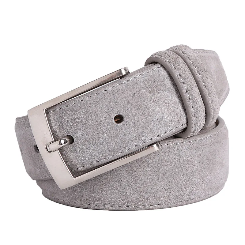 Top Trends: New Fashion Genuine Leather Suede Men's Cowhide Belt Luxury Brand Brushed Metal Pin Buckle Shoppable Styles