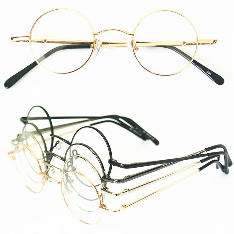 Top Trends: 60s Vintage 38mm Small Round Eyeglass Frames Spring Hinges Myopia Rx Able Glasses Spectacles Come With Clear Lenses Shoppable Styles