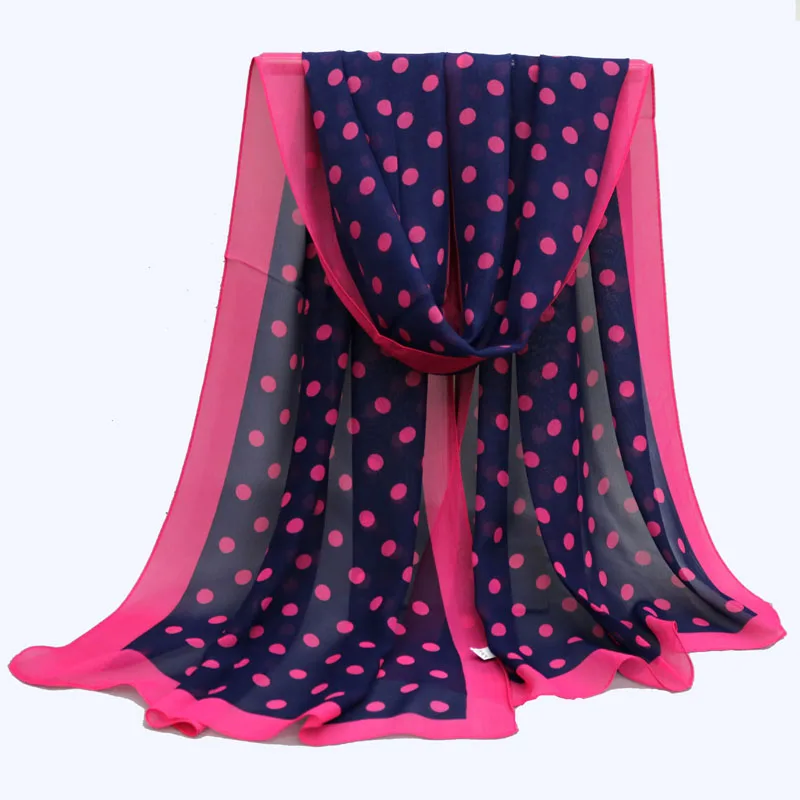 Top Trends: Chiffon Polka Dot Scarf Shawl For Women Wraps Wrap Hijab Cape Summer Scarves Winter Sciarpa And Mujer Stoles Scarfs Schal Shawls Shoppable Styles