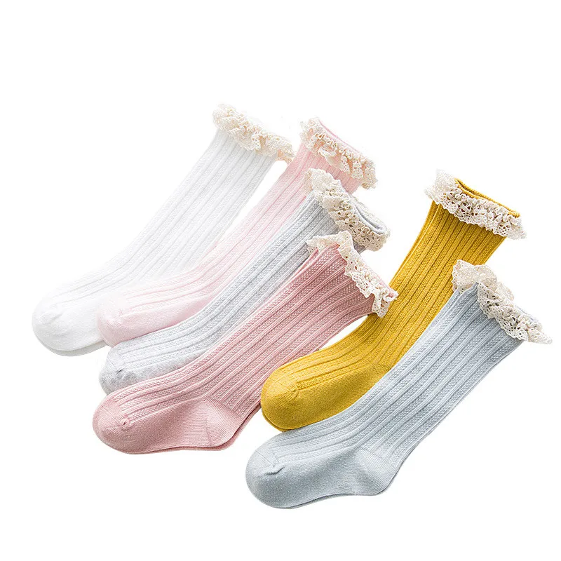 Top Trends: Children's Knee High Socks With Lace Cheap Stuff Ruffle Socks Kid Princess Girls Baby Leg Warmers Cotton Shoppable Styles