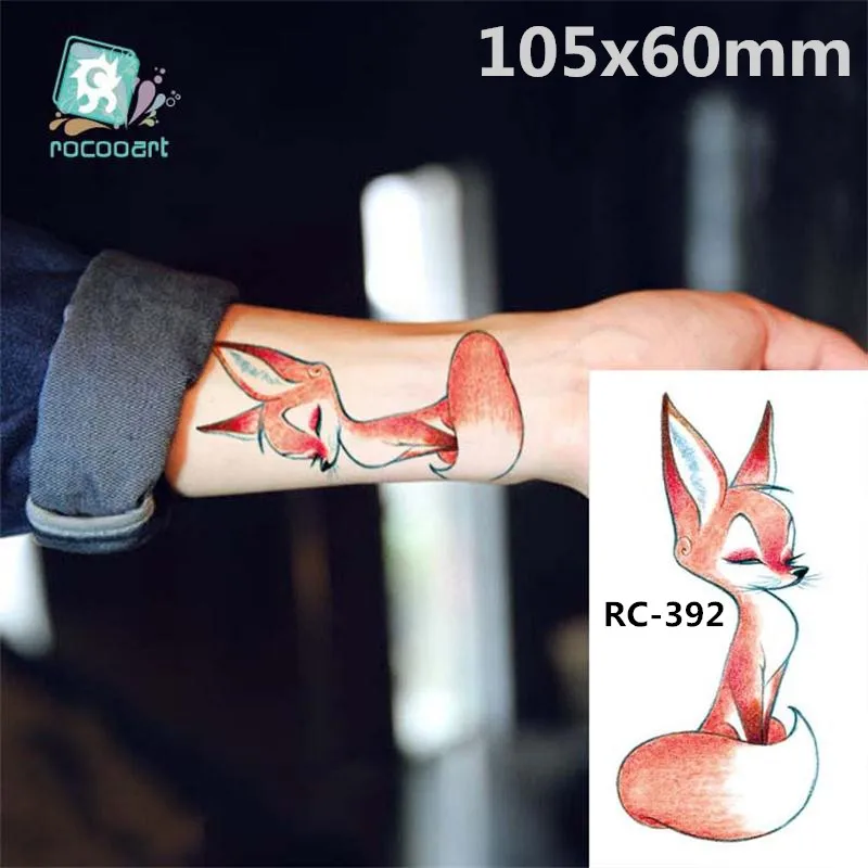 Top Trends: Body Art Waterproof Temporary Tattoos Paper For Women And Children 3d Lovely Fox Design Small Arm Tattoo Sticker RC-392 Shoppable Styles