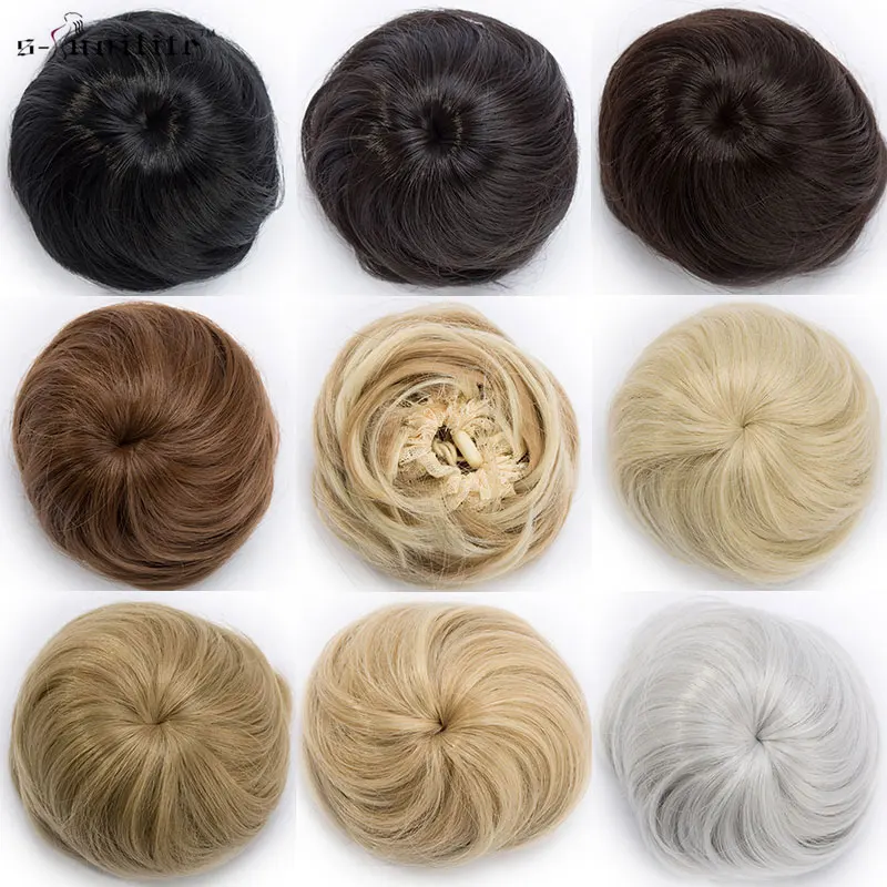 Top Trends: Synthetic Adjustable Hair Scrunchie Straight Chignons Hair Natural Fake Hair Bun Straight Drawstring Hair Ponytails Extensions Shoppable Styles - Image 3