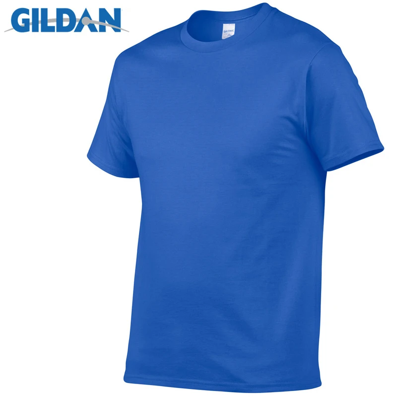 Top Trends: Gildan Brand Hot Sale Men's Summer 100% Cotton T-Shirt Men Casual Short Sleeve O-Neck T Shirt Comfortable Solid Color Tops Tees Shoppable Styles