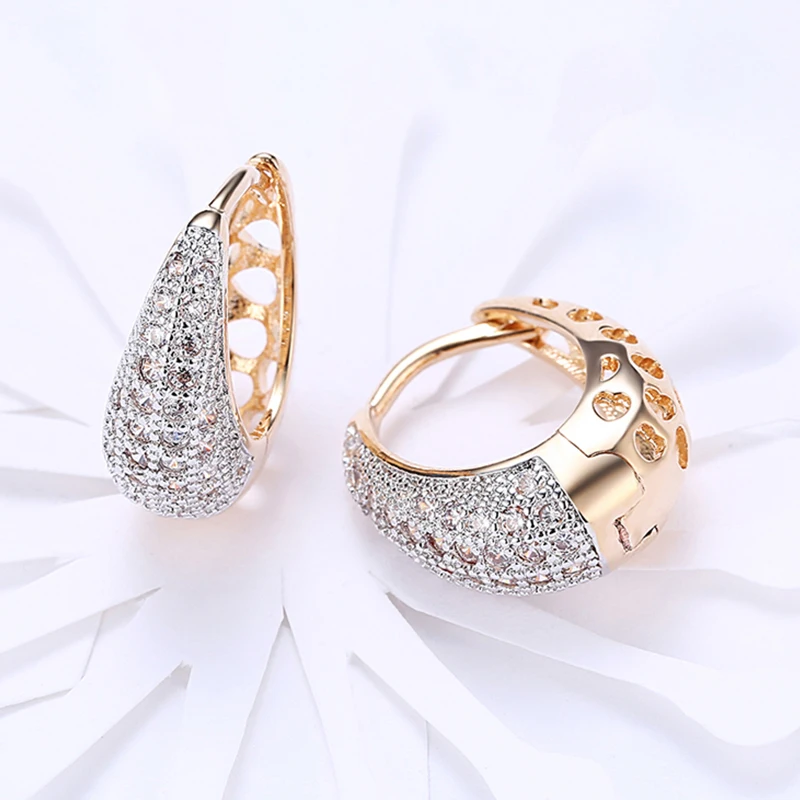 Top Trends: 2023 New 925 Silver 18K Gold Zircon Crystal Hoop Earrings For Women Wedding Fashion Jewelry Shoppable Styles - Image 2