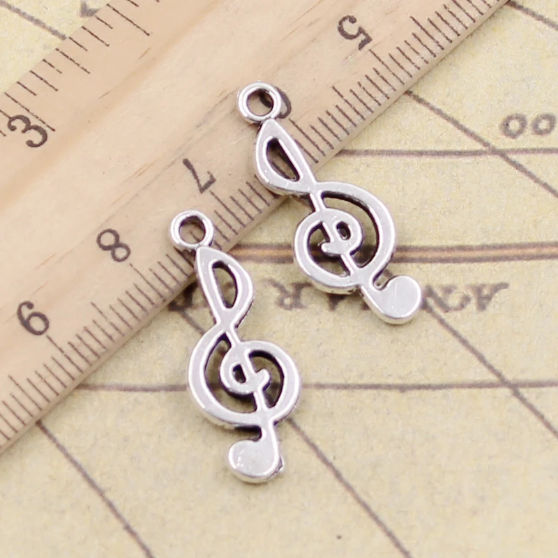 Top Trends: 20pcs Charms Musical Note 26x10mm Tibetan Bronze Silver Color Pendants Antique Jewelry Making DIY Handmade Craft Shoppable Styles