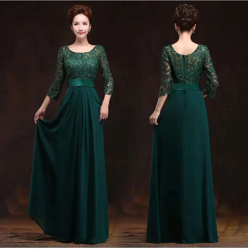 Top Trends: 2018 New Arrival O-neck A-line Floor-Length Long Chiffon Plus Size Mother Of The Bride Dresses With Lace Sleeves Of Plus Size Shoppable Styles