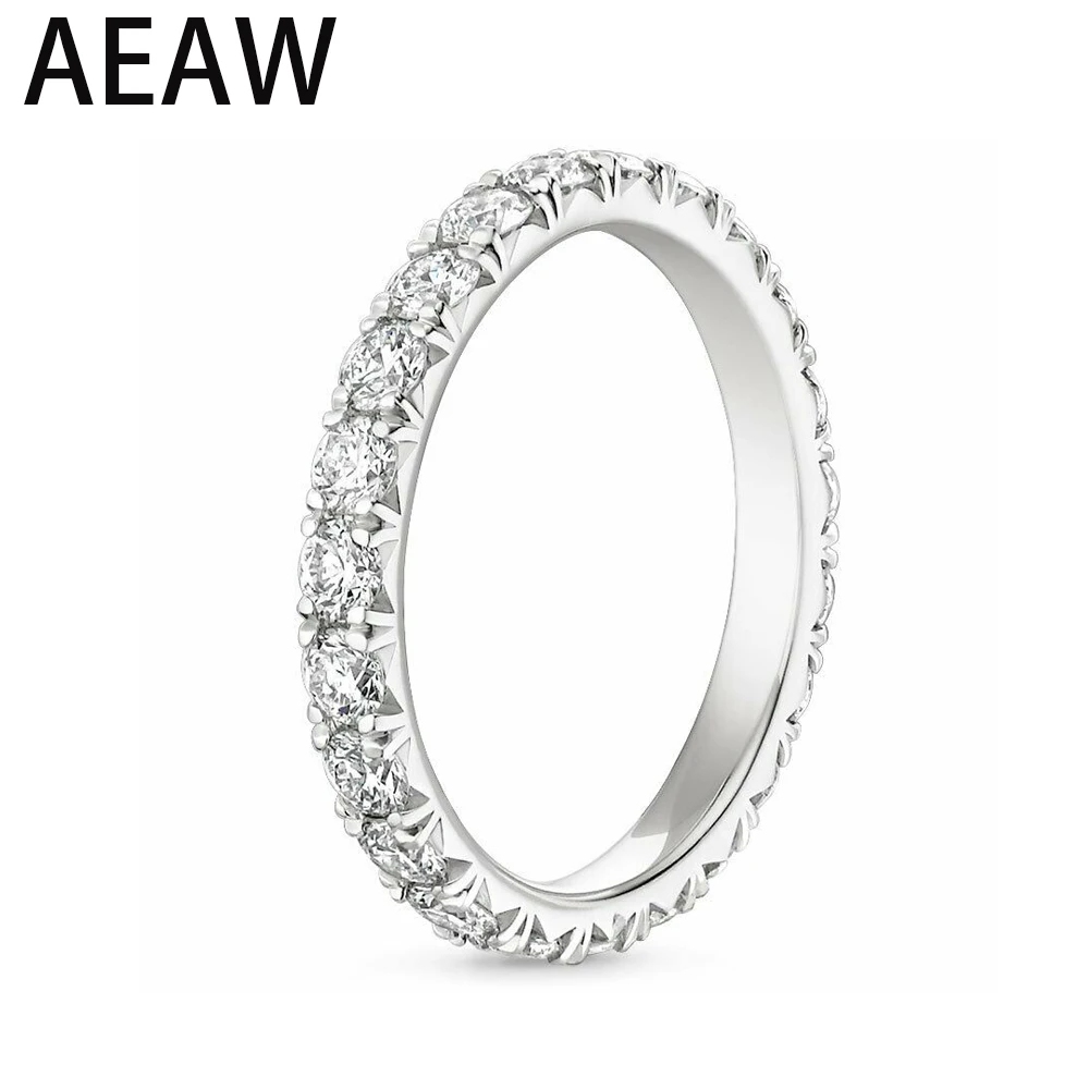 Top Trends: AEW 14k White Gold 1.8mm DEF Color CVD HPHT Lab Grown Diamond Eternity Wedding Band For Women Ladies Ring Shoppable Styles