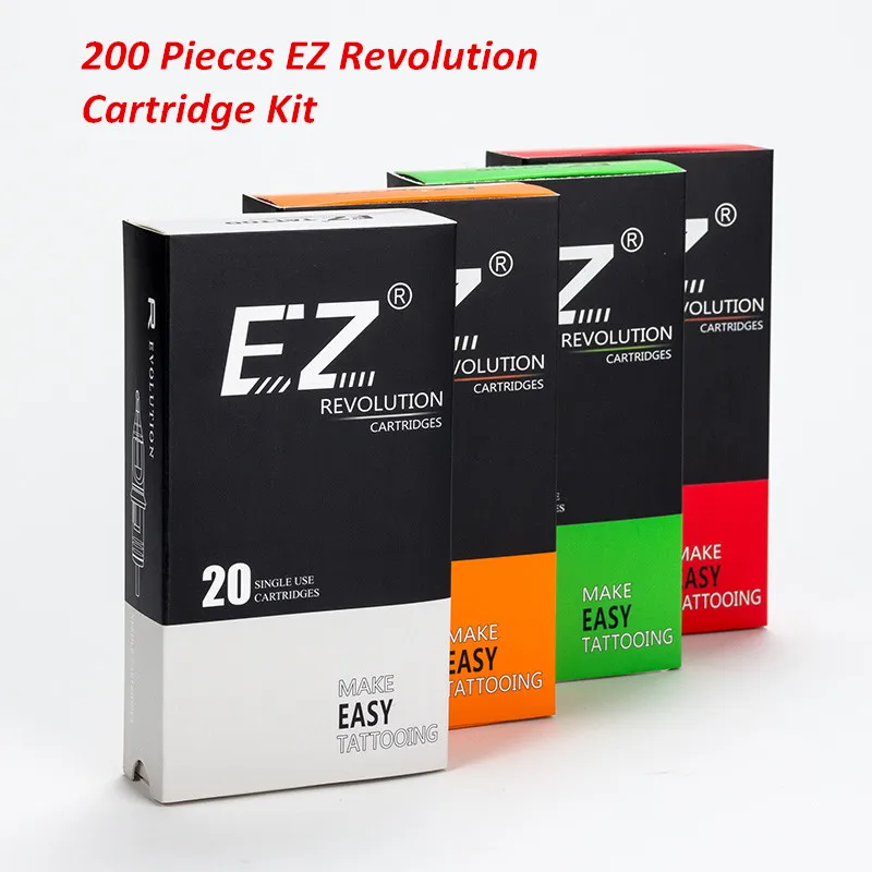 Top Trends: 200 Pcs Mixed Lot EZ Revolution Cartridge Tattoo Needles RL RS M1 CM Compatible With Cartridge System Tattoo Machines Grips Shoppable Styles