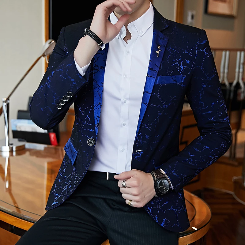 Top Trends: Luxury Banquet Party Suit Jacket Evening Dress Fashion Jacquard Casual Business Jacket Slim Men's Wedding Jacket Men's Clothing Shoppable Styles