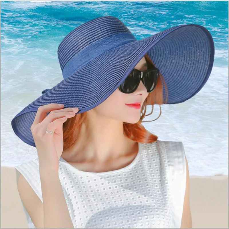 Top Trends: Simple Summer Straw Hat Women Big Wide Brim Beach Hat Sun Hat Foldable Sun Block UV Protection Panama Hat Bone Chapeu Feminino Shoppable Styles