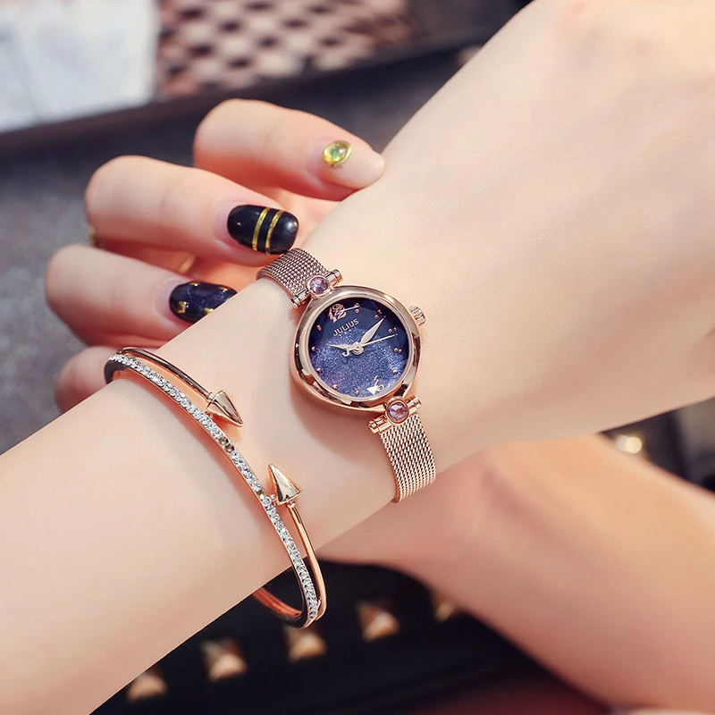 Top Trends: Small Cutting Glass Women&#039;s Watch Japan Quartz Hours Fashion Dress Stainless Steel Bracelet Birthday Girl Gift Julius Box Shoppable Styles