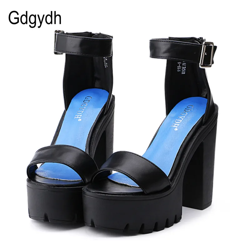 Top Trends: Gdgydh Summer Ankle Strap Sandal Shoes For Women High Heels Sandals Platform Back Zipper Sandals Fashion Party Model Show Pumps Shoppable Styles