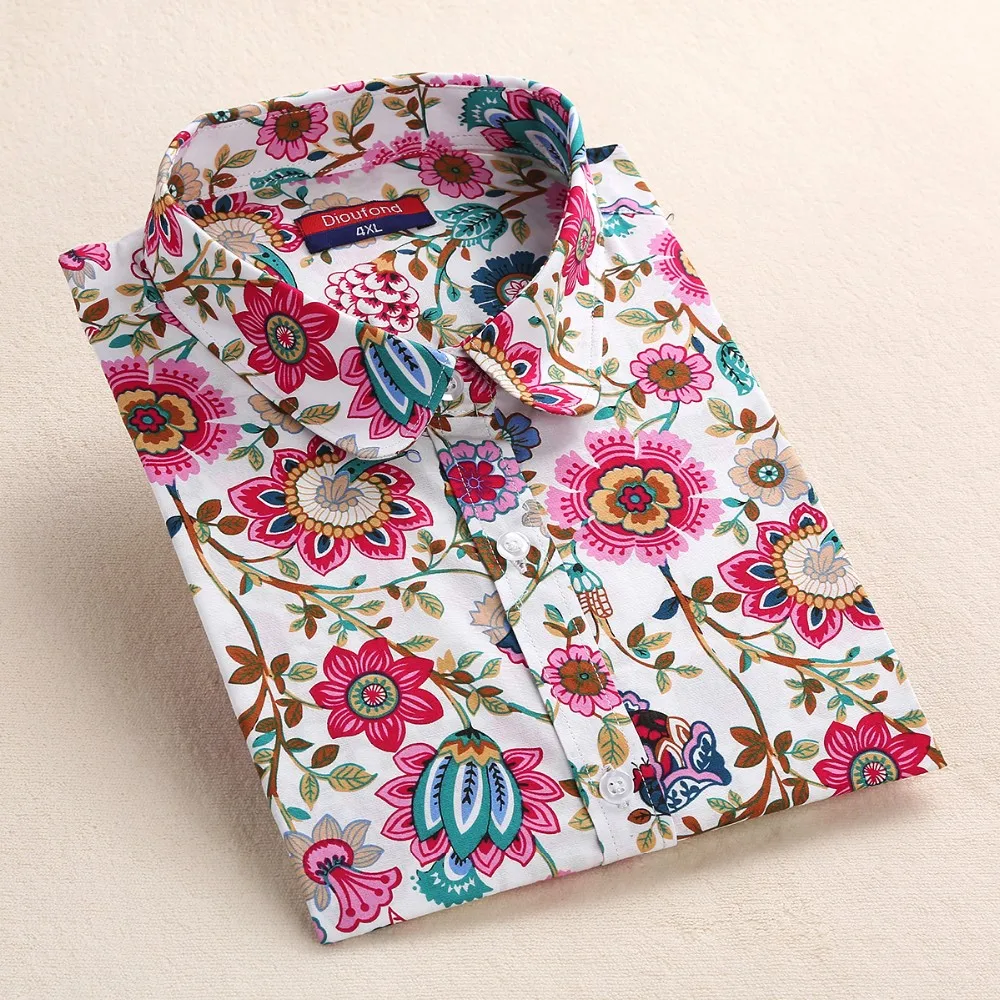 Harajuku druku kobiety bluzki bawełniane koszule z długim rękawem damskie bluzki collar floral clothing kobiet top koszula blusas duże rozmiary 5xl 12 Harajuku druku kobiety bluzki bawełniane koszule z długim rękawem damskie bluzki collar floral clothing kobiet top koszula blusas duże rozmiary 5xl 12