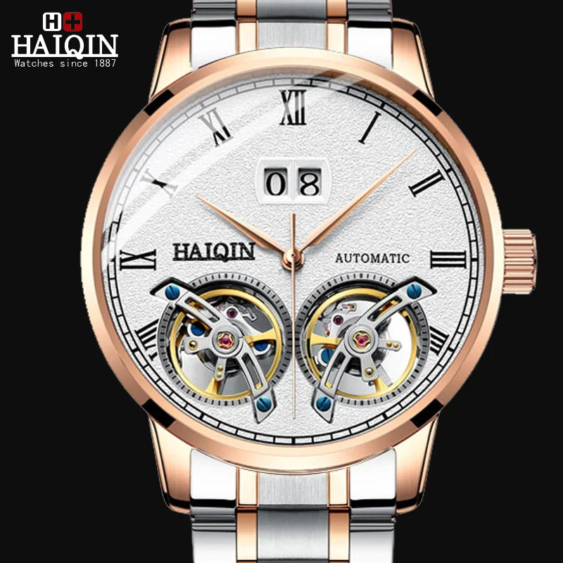 Top Trends: HAIQIN Men's Watches Watch Men 2023 New Luxury Waterproof Fashion / Automatic / Mechanical / Gold / Military / Watch Men Montre Homme Shoppable Styles