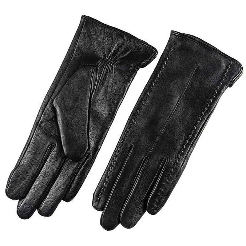 Top Trends: Real Leather Gloves Female High Quality Ladies Elegant Lambskin Autumn Winter Thermal Plushed Lined Women Driving Gloves L085 Shoppable Styles - Image 4