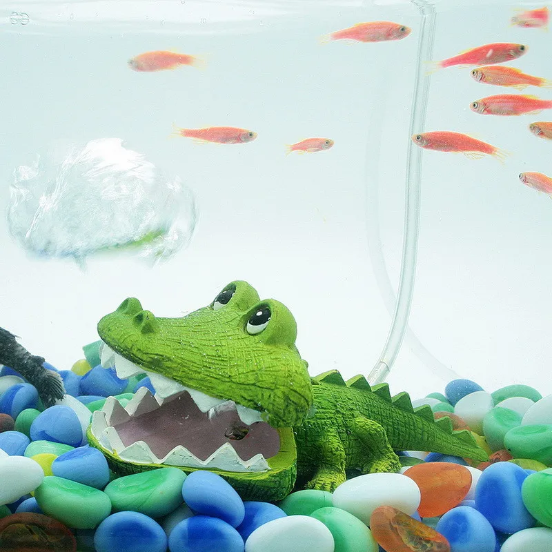 Perfect New Fish Tank Crocodile Ornaments Air Pump Decorations Estimated Delivery Time 12 20days