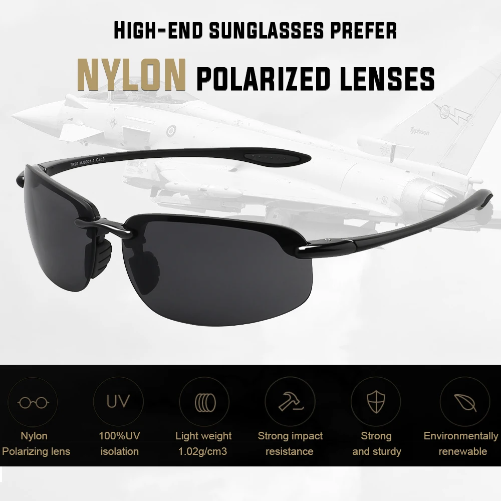 Top Trends: JULI Nylon Polarized Sports Sunglasses For Men Women TR90 Rimless Frame UV400 Protection For Fishing Baseball Driving 8001 Shoppable Styles