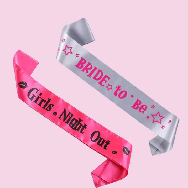 12 pcs Girls Night Out Sash White Bride To Be Wedding Party Supplies ...