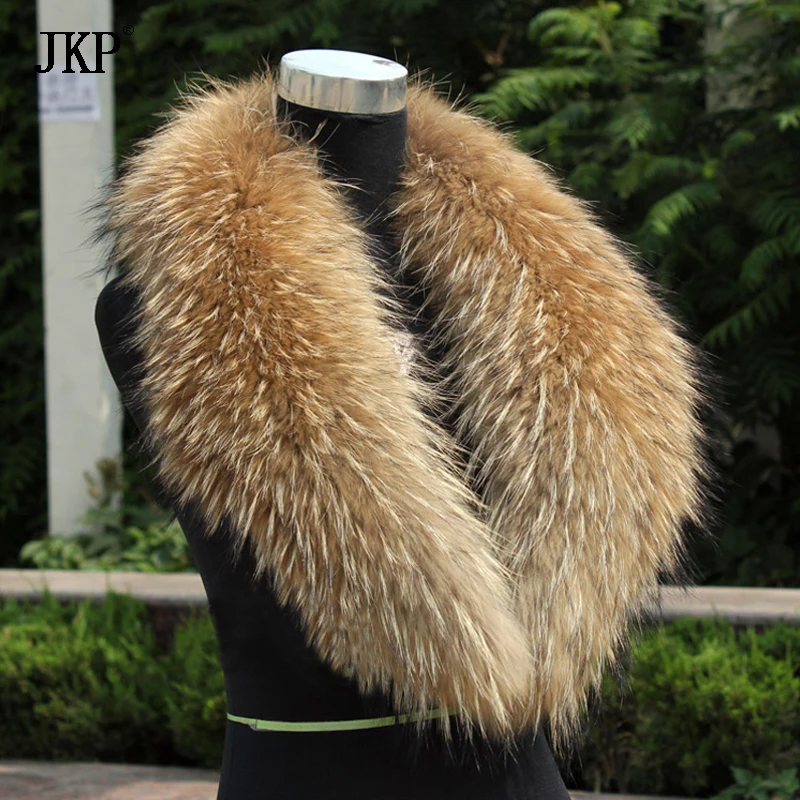 Top Trends: Real Raccoon Fur Collar Natural Genuine Big Raccoon Fur Collar Scarf Warp Shawl Winter Neck Warmer Shoppable Styles