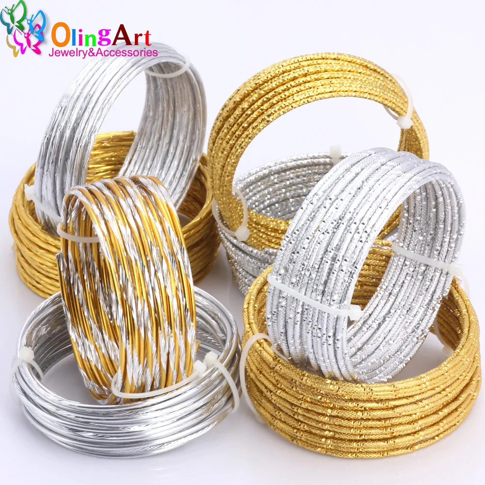 Top Trends: 1M / 5M Lot 2.0mm Various Patterns Aluminum Wire Gold / Silver Soft Craft Versatile New Metal Wire DIY Handmade Jewelry Making Shoppable Styles