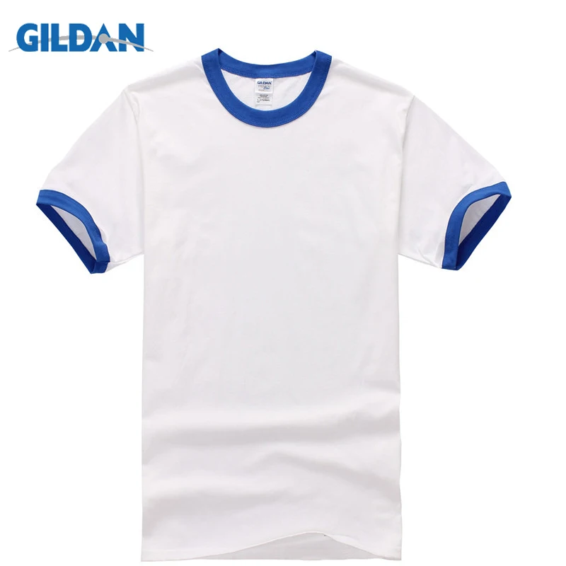 Top Trends: GILDAN New Style Rock Summer Men T Shirt Short Sleeve Tops Tees Casual White With Contrast Collor And Sleeves T Shirts For Men Shoppable Styles