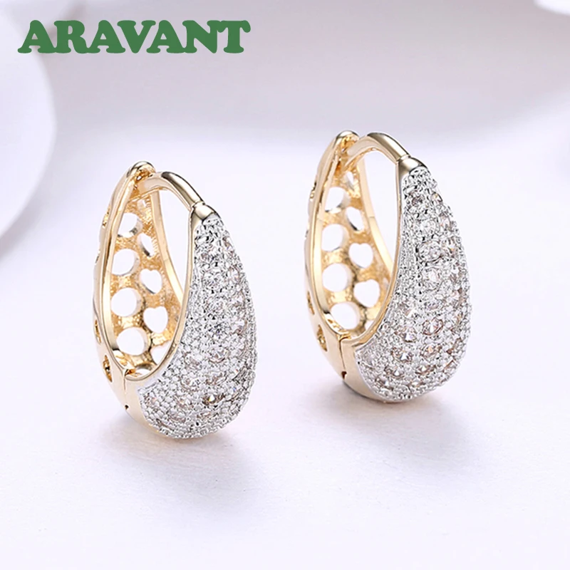 Top Trends: 2023 New 925 Silver 18K Gold Zircon Crystal Hoop Earrings For Women Wedding Fashion Jewelry Shoppable Styles