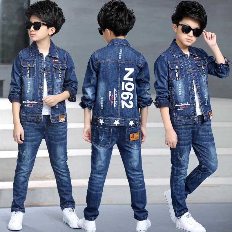 Top Trends: Children's Clothing Boy Spring Suit 2023 New Korean Children's Denim Suit Two Sets Of Autumn Children Clothes Shoppable Styles